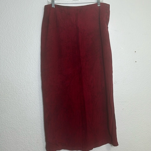 Dorothy Schoelen Platinum Women’s Size 14 Red Tie Dye Side Leg Split Skirt - Picture 1 of 11